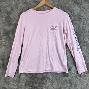 Vineyard Vines Pink Breast Cancer Long Sleeve T Shirt Whale Logo S Women's